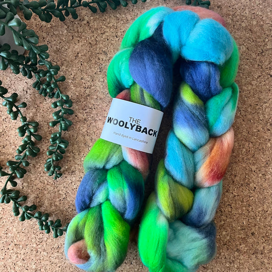 Hand dyed Merino roving top - 100g