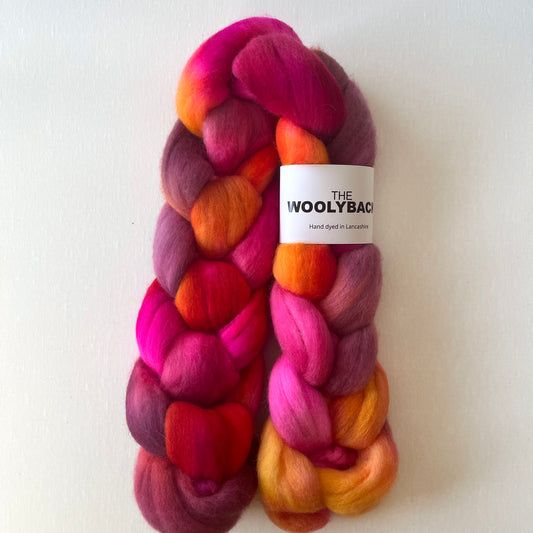 Hand dyed Merino roving top - 100g